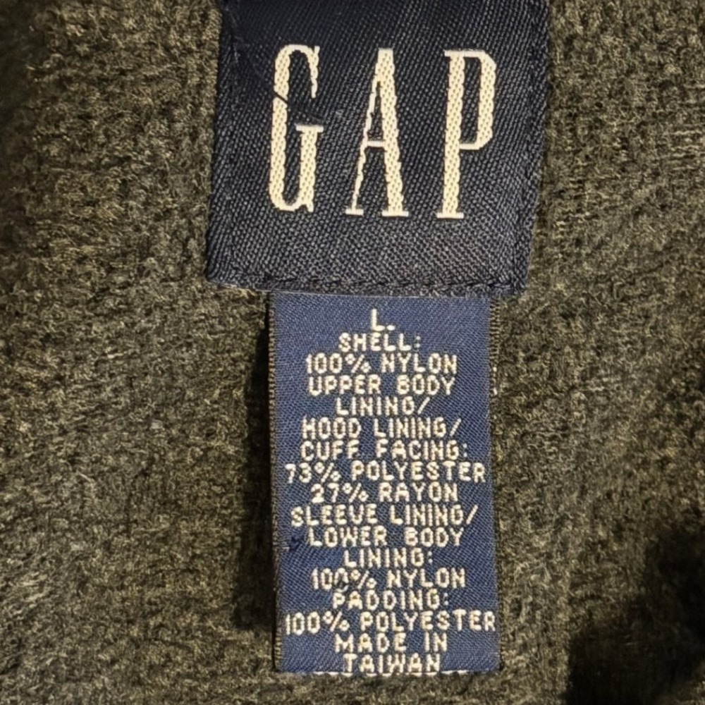 90s Gap Mens Anorak Jacket L Black Fleece Lined Quarter Zip Hooded Gorpcore Vtg - Picture 7 of 7